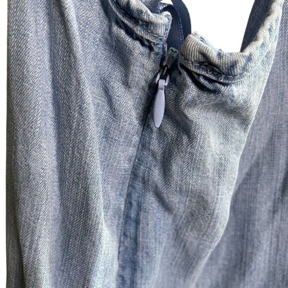 One Off Shoulder Denim Dress With Ruffle Trim Sid Zipper Closure c Size Small - Picture 4 of 7